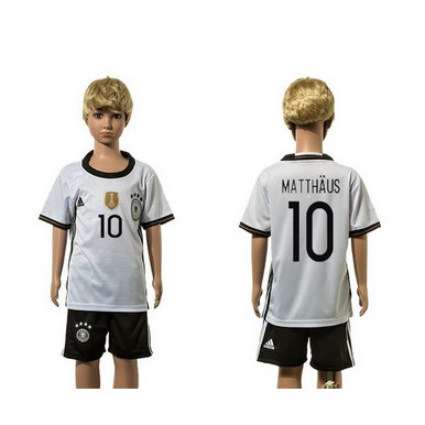 Germany #10 Matthaus White Home Kid Soccer Country Jersey