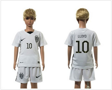USA #10 LLOYD White Home Kid Soccer Country Jersey