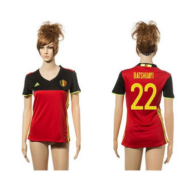 Women's Belgium #22 Batshuayi Red Home Soccer Country Jersey