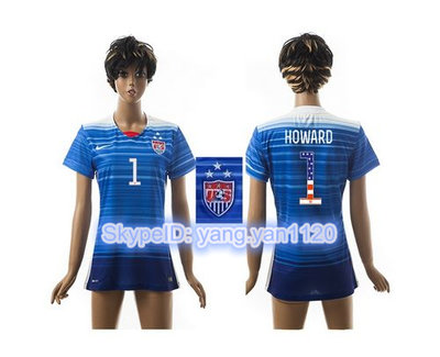 Women's USA #1 Howard Three Star Independence Day Away Soccer Country Jersey
