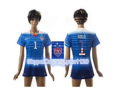 Women's USA #1 Solo Three Star Independence Day Away Soccer Country Jersey