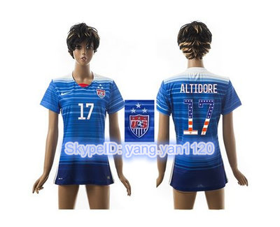 Women's USA #17 Altidore Three Star Independence Day Away Soccer Country Jersey