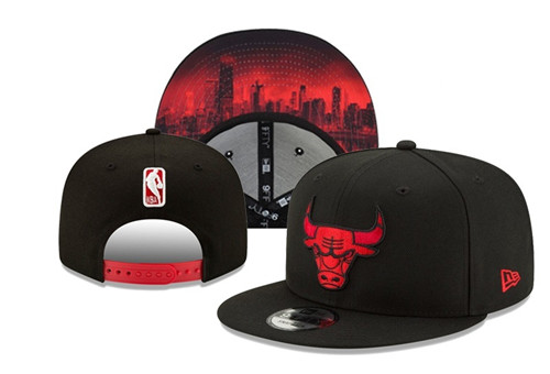 Bulls Team Logo Black Adjustable Hat YD