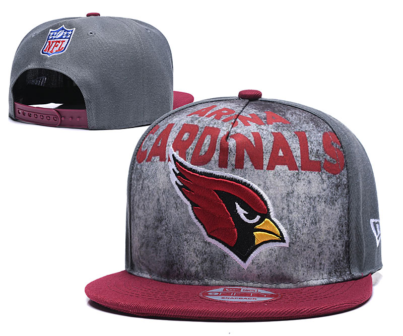 Arizona Cardinals Team Logo Gray Red Adjustable Hat TX