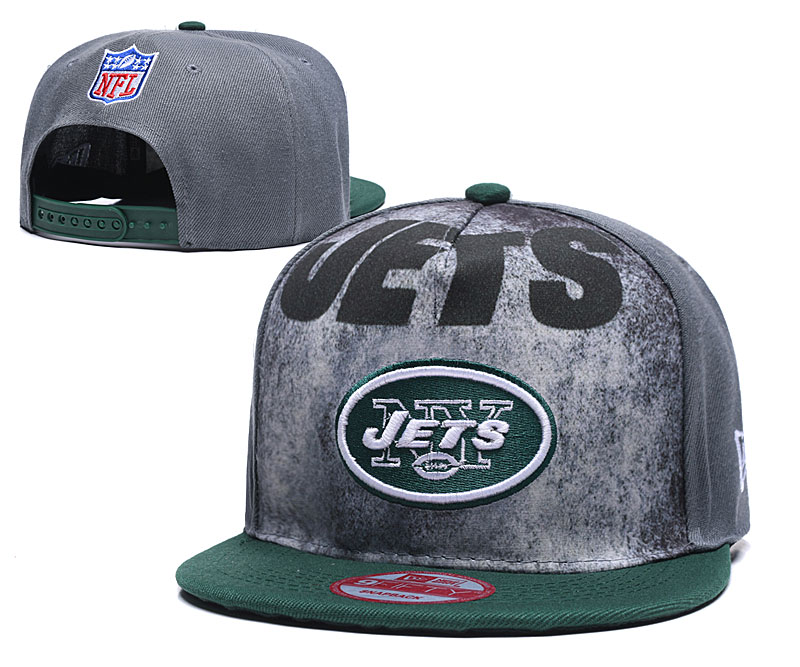 Jets Team Logo Gray Green Adjustable Hat TX