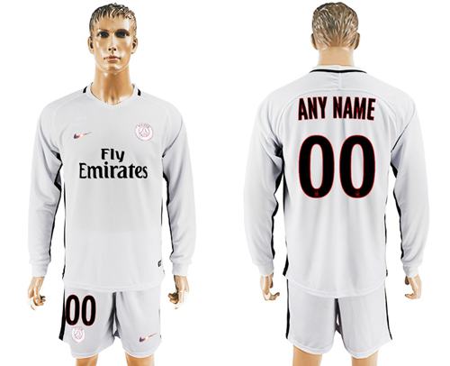 Paris Saint-Germain Personalized Sec Away Long Sleeves Soccer Club Jersey