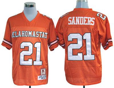 NCAA Oklahoma State Cowboys 21 Barry Sanders Orange NCAA Jerseys