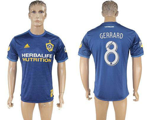 Los Angeles Galaxy #8 Gerrard Away Soccer Club Jersey