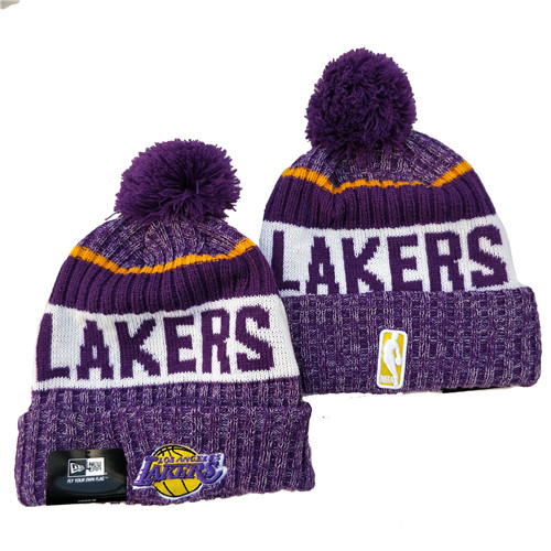 Lakers Team Logo Purple Knit Hat YD