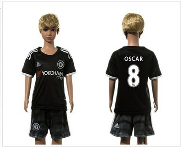 Chelsea #8 Oscar Black Kid Soccer Club Jersey
