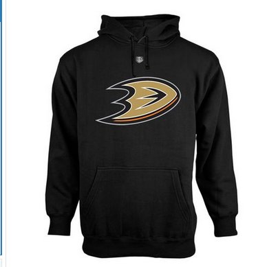 Anaheim Ducks Old Time Hockey Big Logo with Crest Pullover Hoodie Black