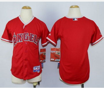 Youth Los Angeles Angels Blank Red Cool Base Stitched Baseball Jersey