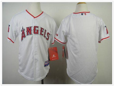 Youth MLB Los Angeles Angels Blank White Cool Base Baseball Jersey