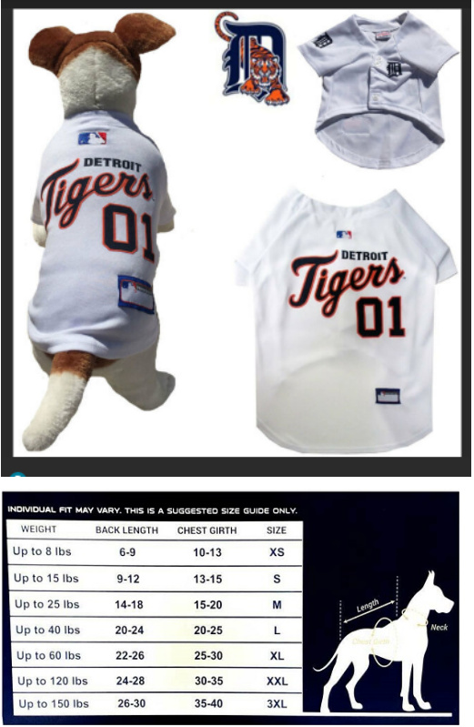 Detroit Tigers Custom Stitched Dog Jersey(Pls Check Description For Details)