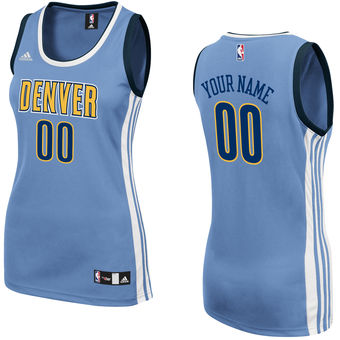 Women's Denver Nuggets adidas Light Blue Custom Replica Road Jersey