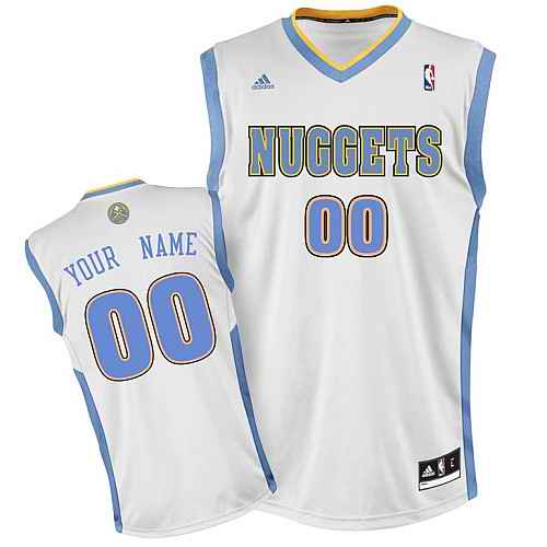 Denver Nuggets Youth Custom White Jersey