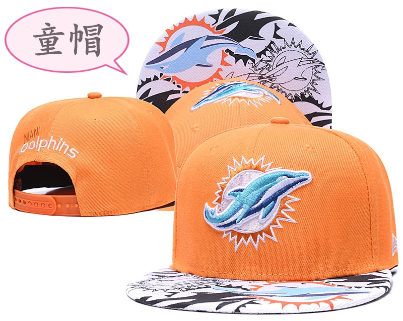 Youth Dolphins Team Logo Yellow Adjustable Hat GS