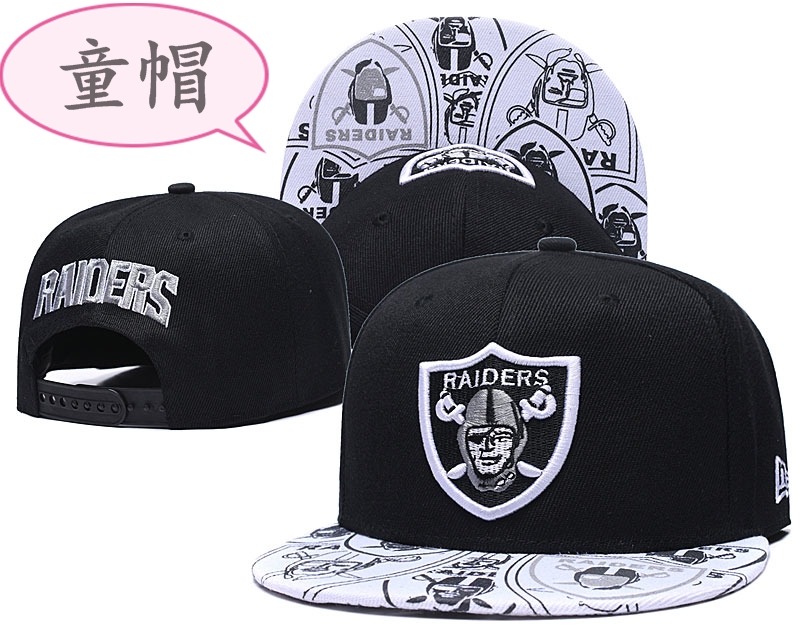 Youth Raiders Team Logo Black Adjustable Hat GS