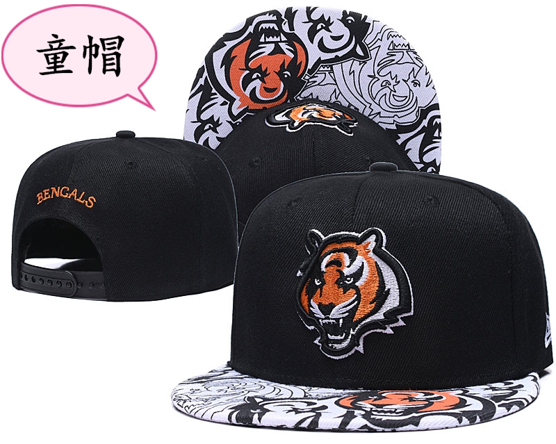 Youth Bengals Team Logo Black Adjustable Hat GS