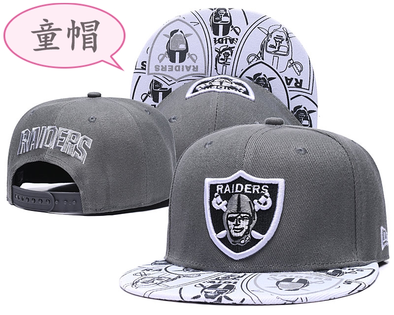 Youth Raiders Team Logo Gray Adjustable Hat GS