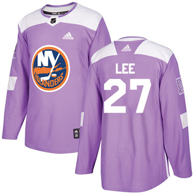 Adidas Islanders #27 Anders Lee Purple Authentic Fights Cancer Stitched Youth NHL Jersey
