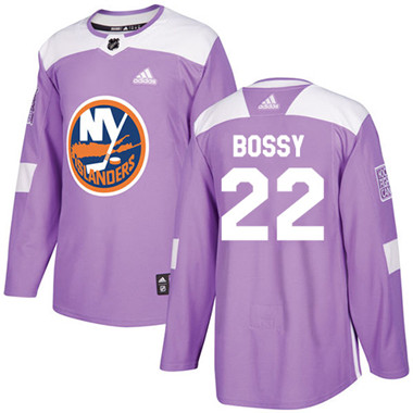 Adidas Islanders #22 Mike Bossy Purple Authentic Fights Cancer Stitched Youth NHL Jersey