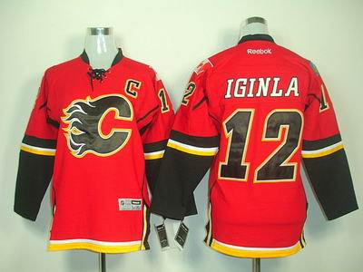 Youth kids Calgary Flames 12 IGINLA red jerseys