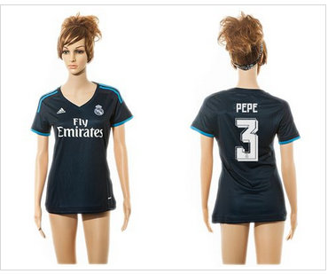 Women Real Madrid #3 Pepe Sec Away Soccer Club Jersey