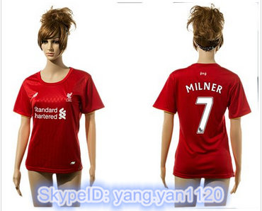Women Liverpool #7 Milner Red Home Soccer Club Jersey