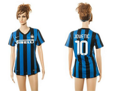 Women Inter Milan #10 Jovetic Home Soccer Club Jersey