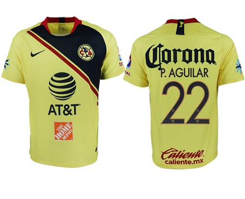 America #22 P.Aguilar Home Soccer Club Jersey