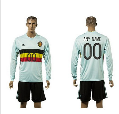 Belgium Personalized Away Long Sleeve Soccer Country Jersey