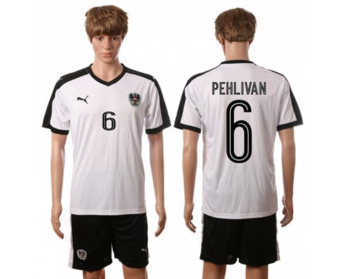 Austria #6 Pehlivan White Away Soccer Country Jersey