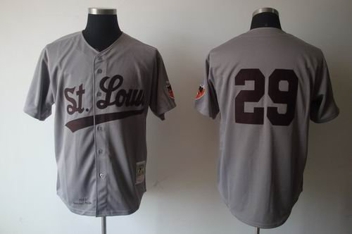 St. Louis Browns 29 Satchel Paige Home Jersey Mitchell & Ness grey