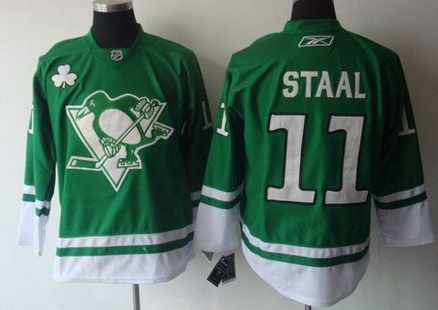 ST PARTYS DAY Pittsburgh Penguins 11 Jordan Staal green