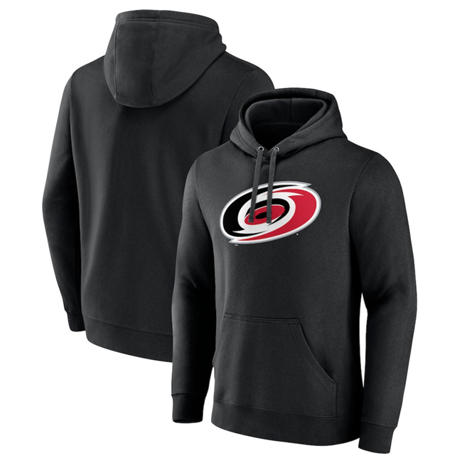 Men's Carolina Hurricanes Black Primary Team Logo Pullover Hoodie